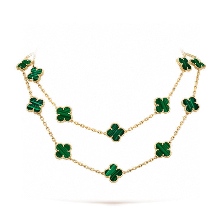[Elowen Jewels]CLOVER 20 MOTIFS MALACHITE GOLD