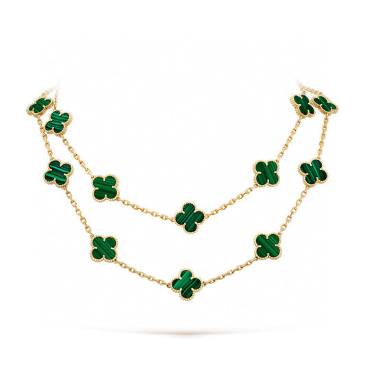 [Elowen Jewels]CLOVER 20 MOTIFS MALACHITE GOLD