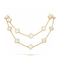 [Elowen Jewel]CLOVER 20 MOTIFS WHITE MOP NECKLACE