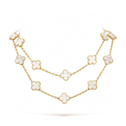 [Elowen Jewels]CLOVER 20 MOTIFS WHITE MOP NECKLACE
