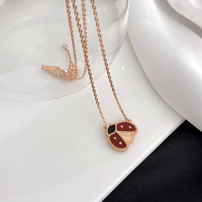 [Elowen Jewels]LUCKY  CARNELIANS LADYBUG NECKLACE