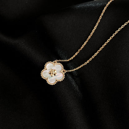 [Elowen Jewels]LUCKY  WHITE MOP  PLUM BLOSSOM NECKLACE