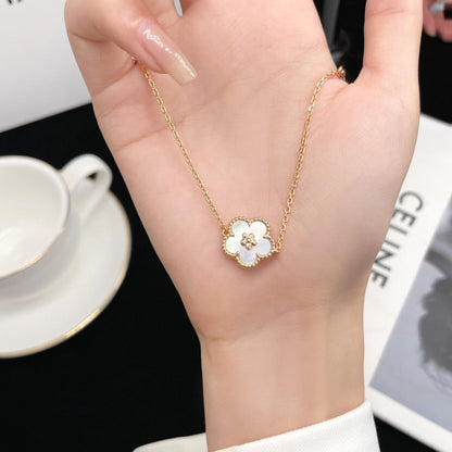 [Elowen Jewels]LUCKY  WHITE MOP  PLUM BLOSSOM NECKLACE