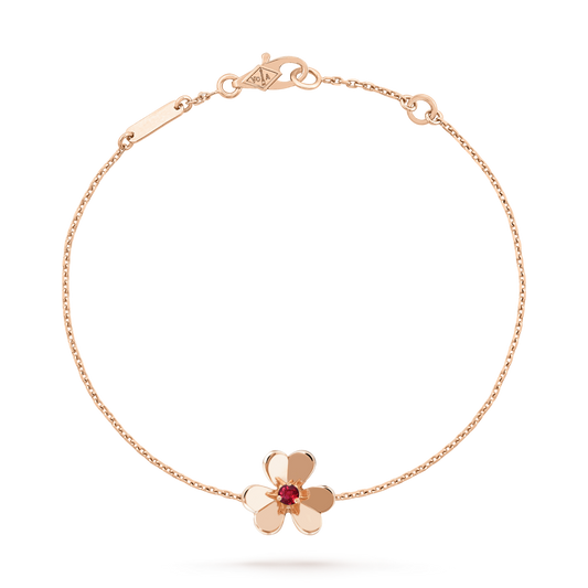 [Elowen Jewels]FRIVOLE GOLD FLOWER PINK MALACHITE BRACELET