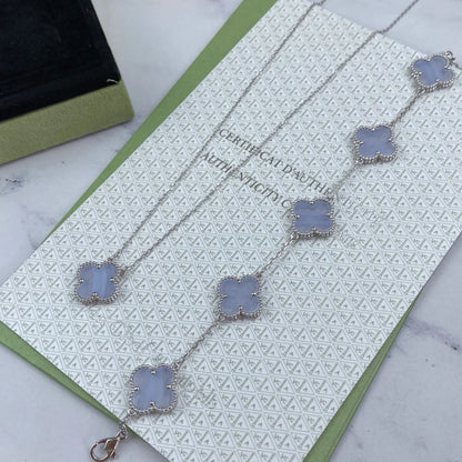 [Elowen Jewels] CLOVER 5 MOTIF PURPLE CHALCEDONY BRACELET COLLECTION