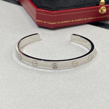 [Elowen Jewels]LOVE BRACELET 6.1MM 1 DIAMOND OPEN CUFF