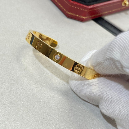 [Elowen Jewels]LOVE BRACELET 6.1MM 1 DIAMOND OPEN CUFF