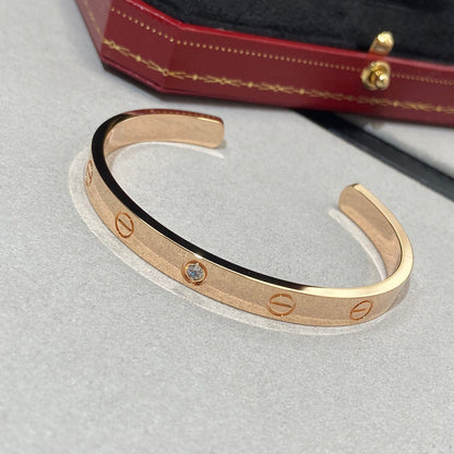 [Elowen Jewels]LOVE BRACELET 6.1MM 1 DIAMOND OPEN CUFF