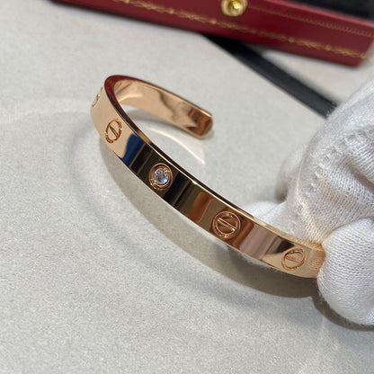 [Elowen Jewels]LOVE BRACELET 6.1MM 1 DIAMOND OPEN CUFF
