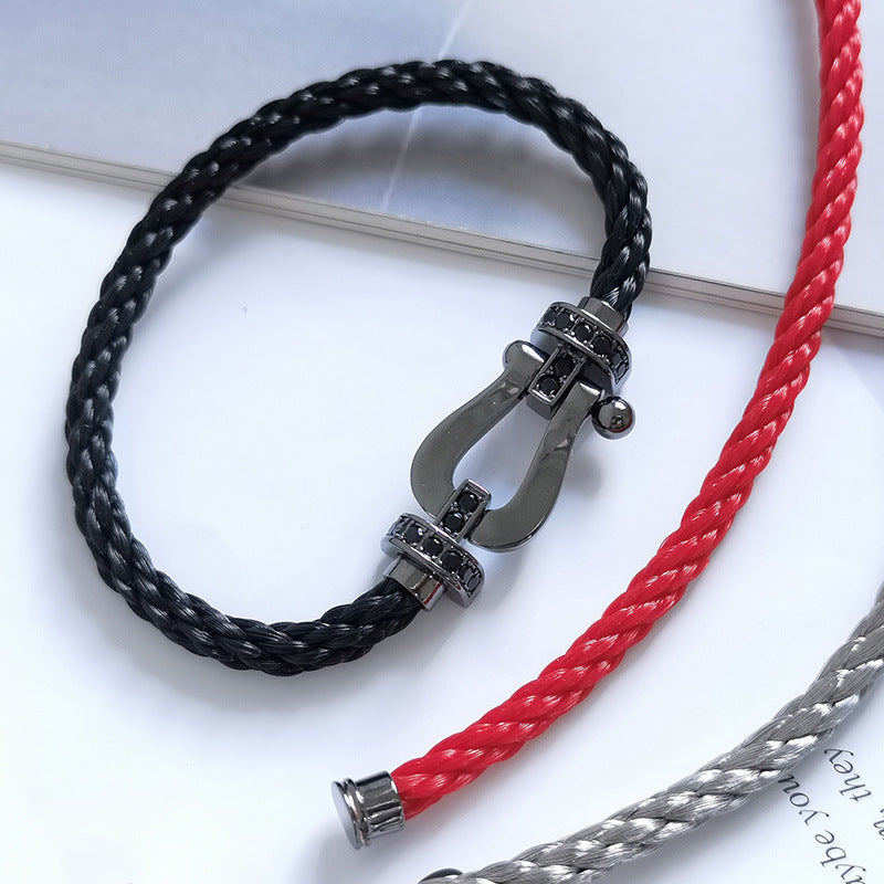 [Elowen Jewels]FORCE LARGE SERIES HORSESHOE BLACK SAMURAI BRACELET