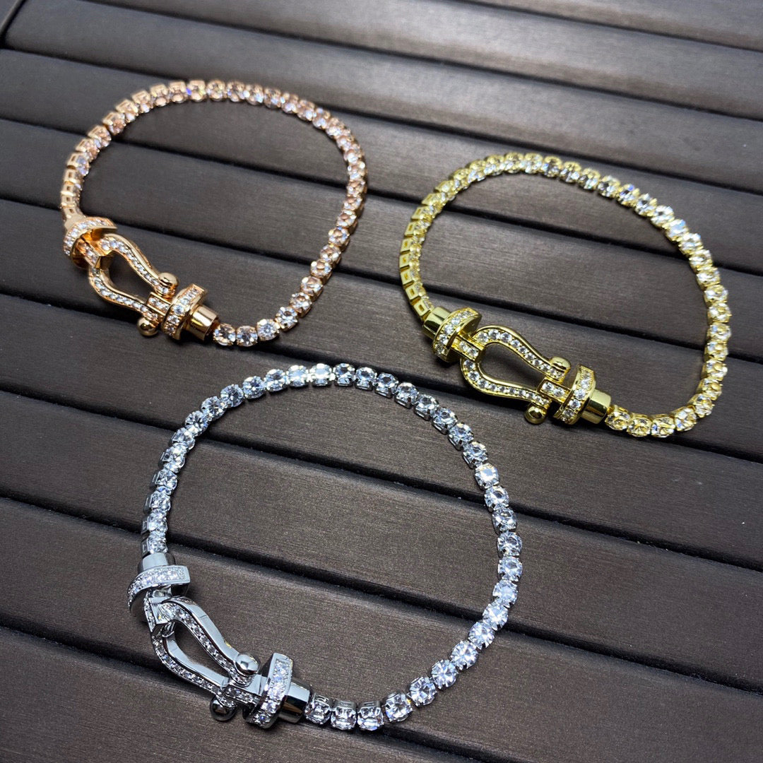 [Elowen Jewels]FORCE  LARGE HORSESHOE FULL DIAMOND TENNIS BRACELET