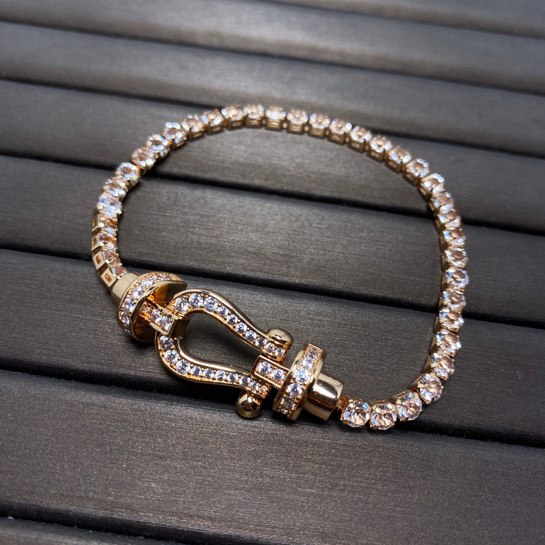 [Elowen Jewels]FORCE  LARGE HORSESHOE FULL DIAMOND TENNIS BRACELET
