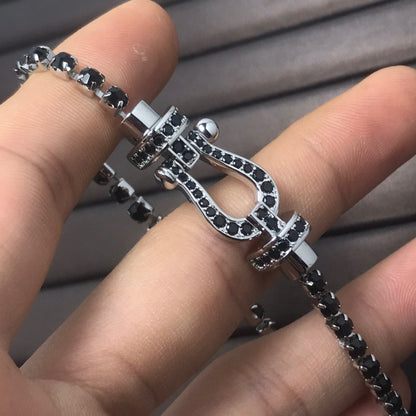 [Elowen Jewels]FORCE  LARGE HORSESHOE FULL DIAMOND TENNIS BRACELET