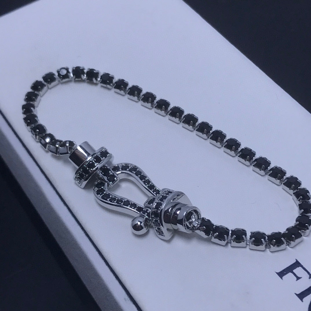 [Elowen Jewels]FORCE  LARGE HORSESHOE FULL DIAMOND TENNIS BRACELET