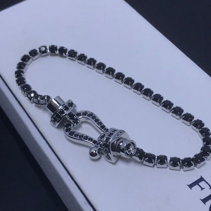 [Elowen Jewels]FORCE  LARGE HORSESHOE FULL DIAMOND TENNIS BRACELET
