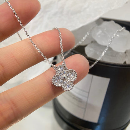 [Elowen Jewels]CLOVER 15MM DIAMOND SINGLE FLOWER NECKLACE