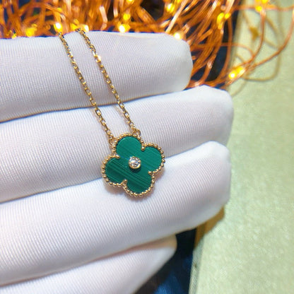 [Elowen Jewels]CLOVER 15MM DIAMOND TURQUOISE NECKLACE