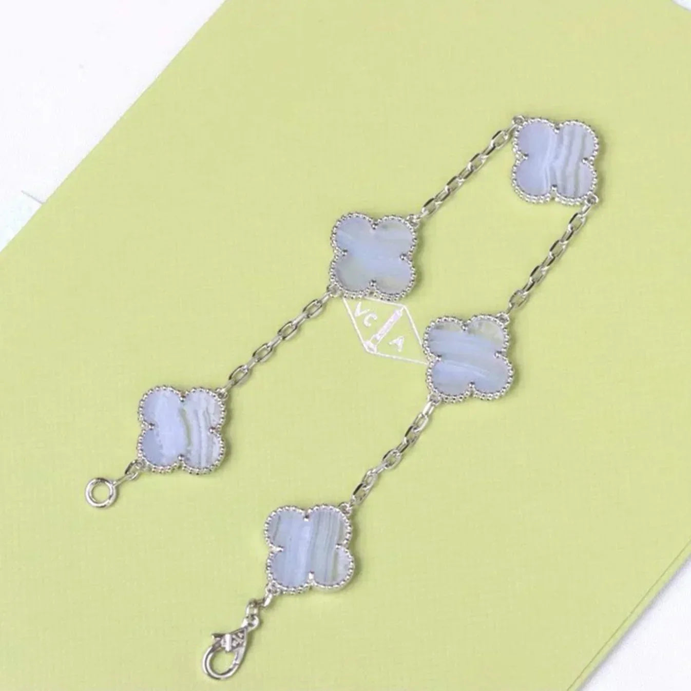 [Elowen Jewels] CLOVER 5 MOTIF PURPLE CHALCEDONY BRACELET COLLECTION