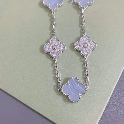 [Elowen Jewels] CLOVER 5 MOTIF PURPLE CHALCEDONY BRACELET COLLECTION