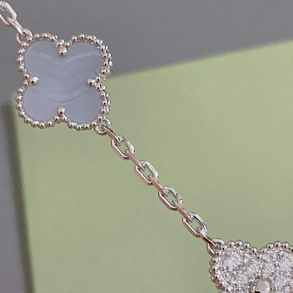 [Elowen Jewels] CLOVER 5 MOTIF PURPLE CHALCEDONY BRACELET COLLECTION
