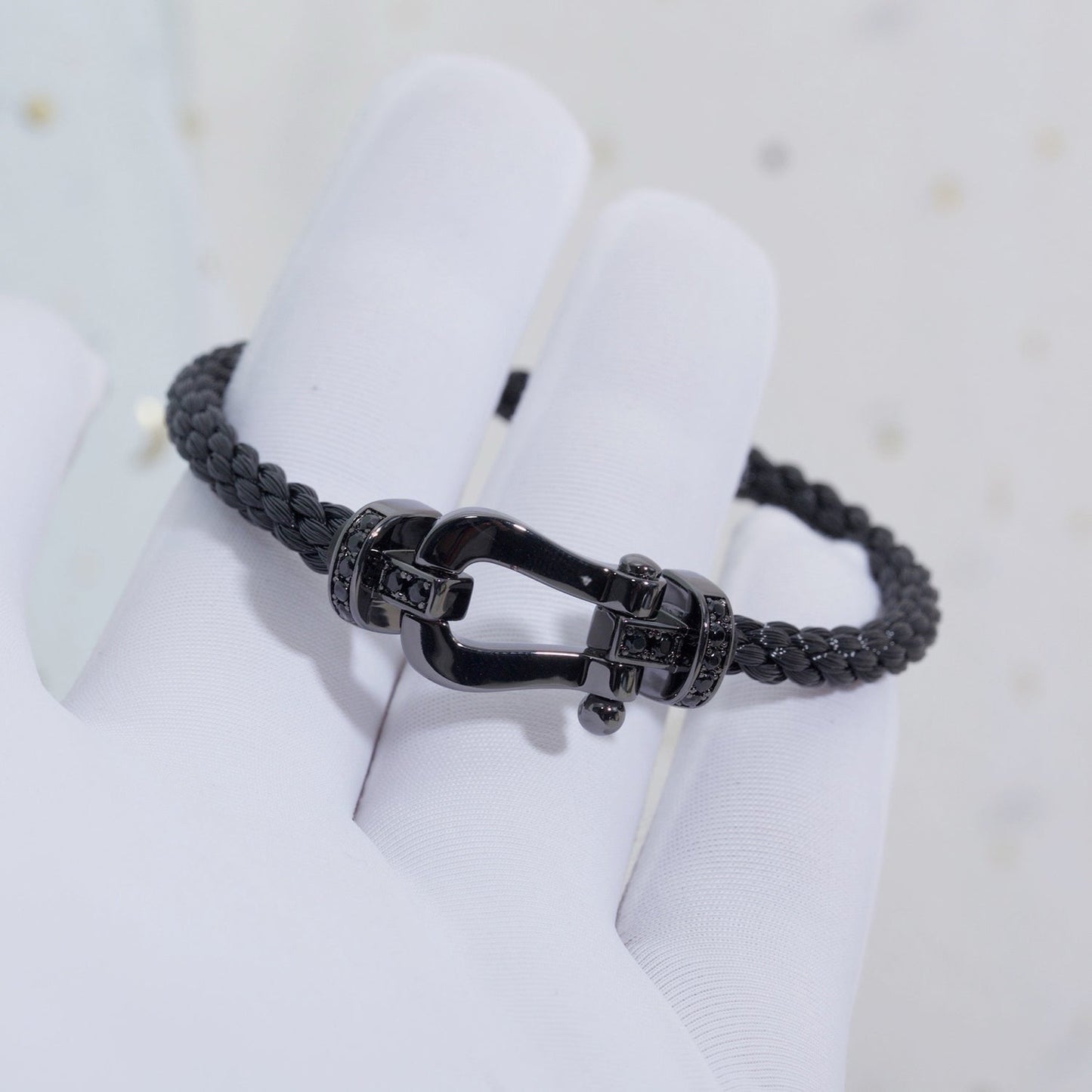 [Elowen Jewels]FORCE LARGE SERIES HORSESHOE BLACK SAMURAI BRACELET