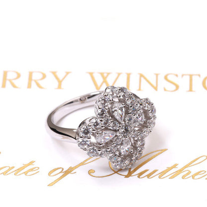 [Elowen Jewels]LOOP RING FULL MOTIF DIAMOND 16MM SILVE