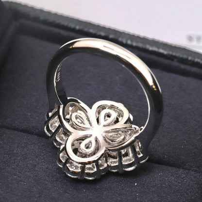 [Elowen Jewels]LOOP RING FULL MOTIF DIAMOND 16MM SILVE