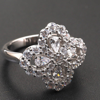 [Elowen Jewels]LOOP RING FULL MOTIF DIAMOND 16MM SILVE