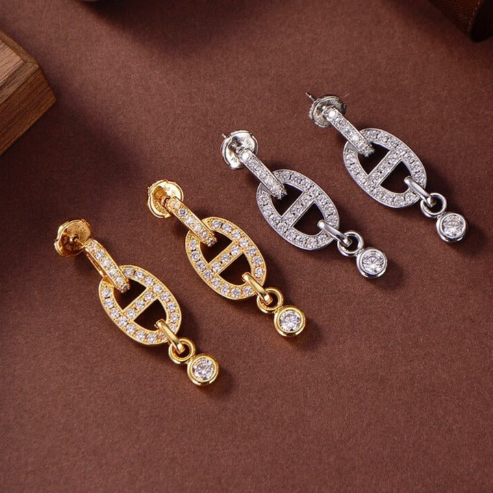 [Elowen Jewels]HM CHAINE DIAMOND EARRINGS
