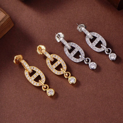[Elowen Jewels]HM CHAINE DIAMOND EARRINGS