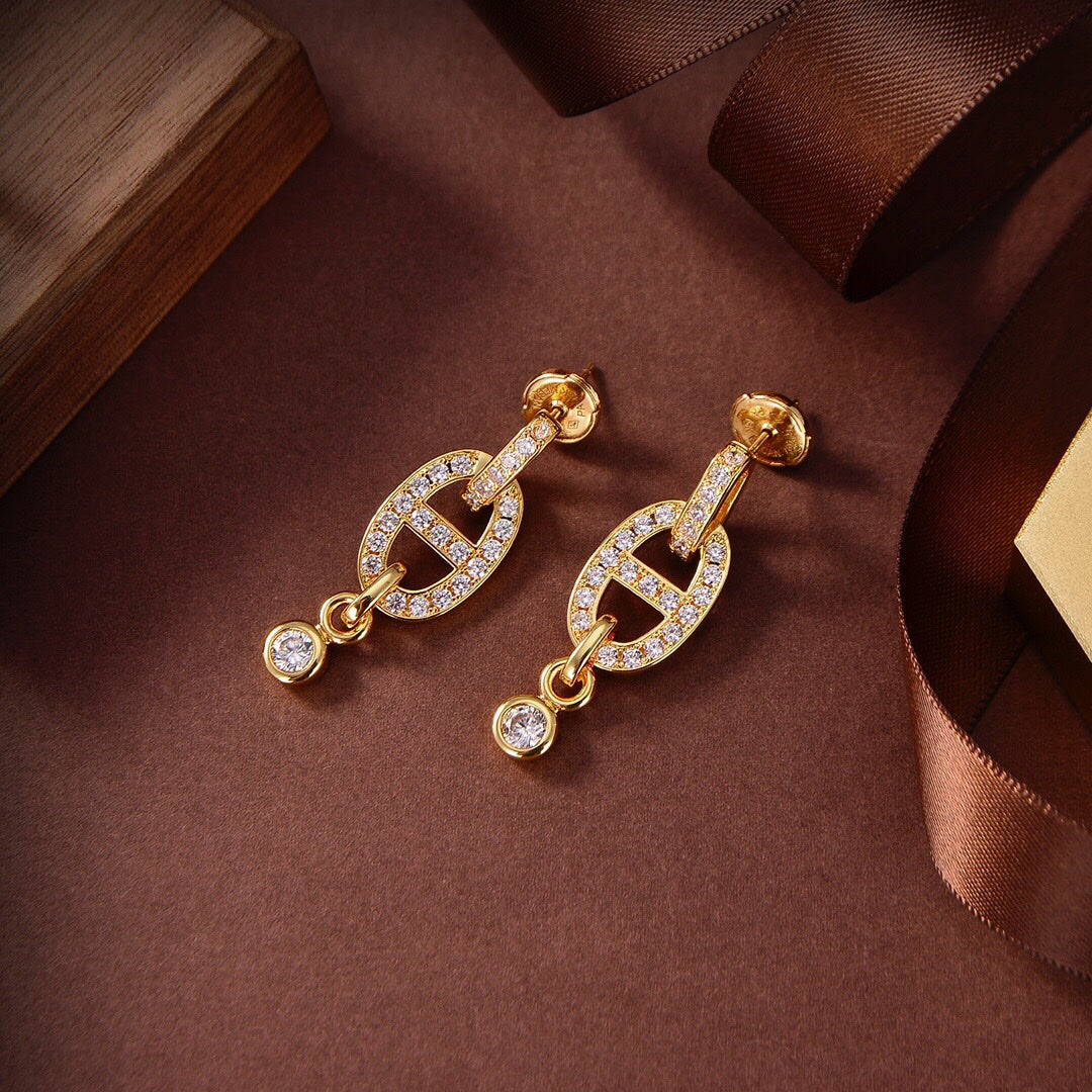[Elowen Jewels]HM CHAINE DIAMOND EARRINGS