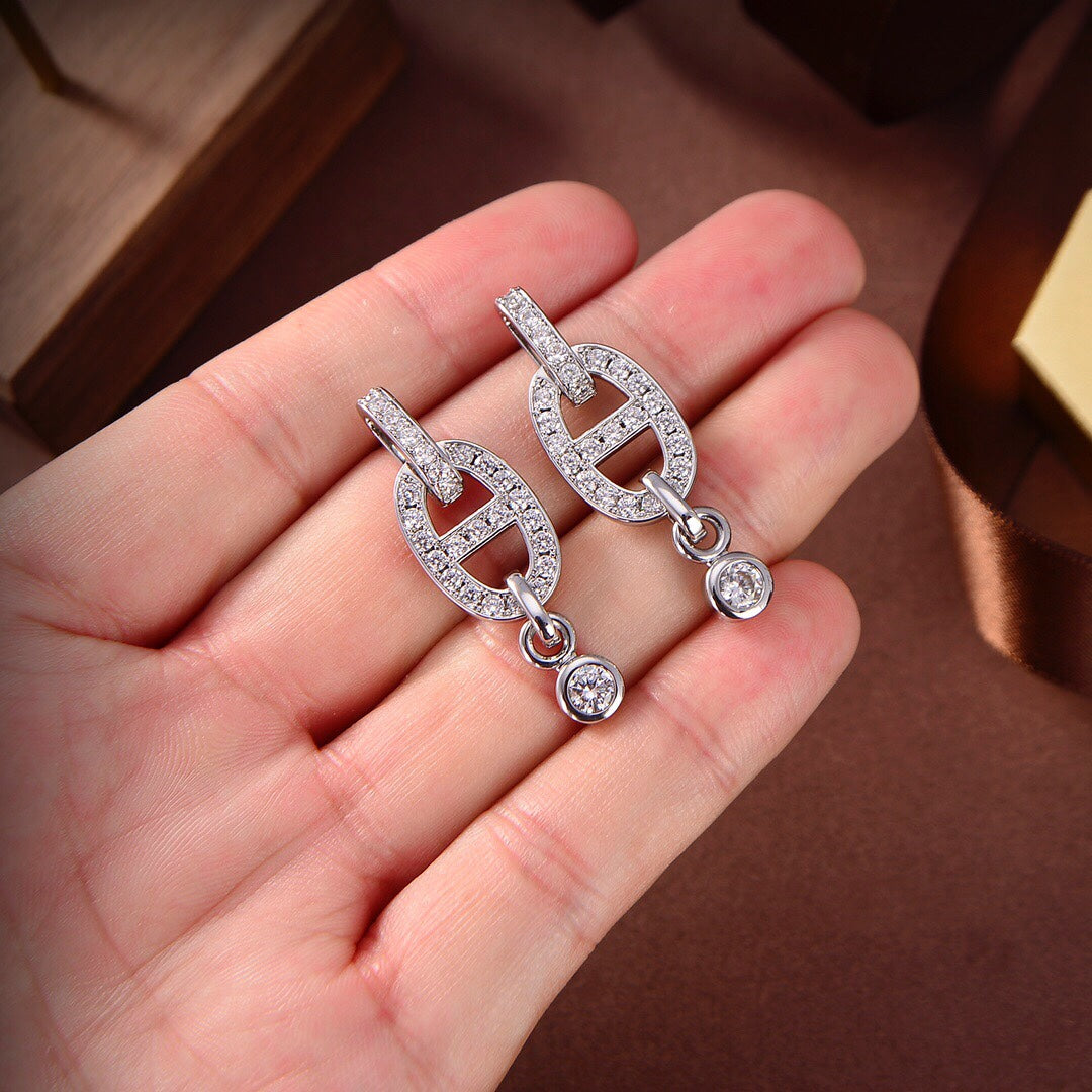 [Elowen Jewels]HM CHAINE DIAMOND EARRINGS
