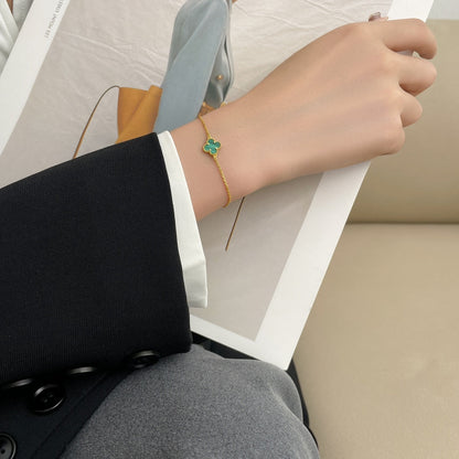 [Elowen Jewels]CLOVER BRACELET MALACHITE 1 MOTIF