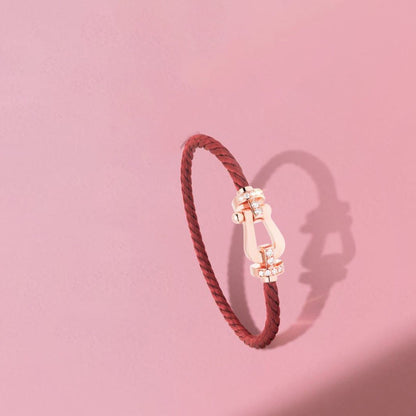 [Elowen Jewels]FORCE 10 HALF DIAMOND PINK GOLD RED CORDERI LARGE AND MEDIUM MODEL