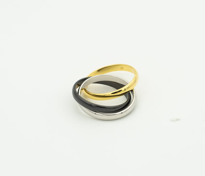[Elowen Jewels]TRINITY RING BLACK GOLD SILVER