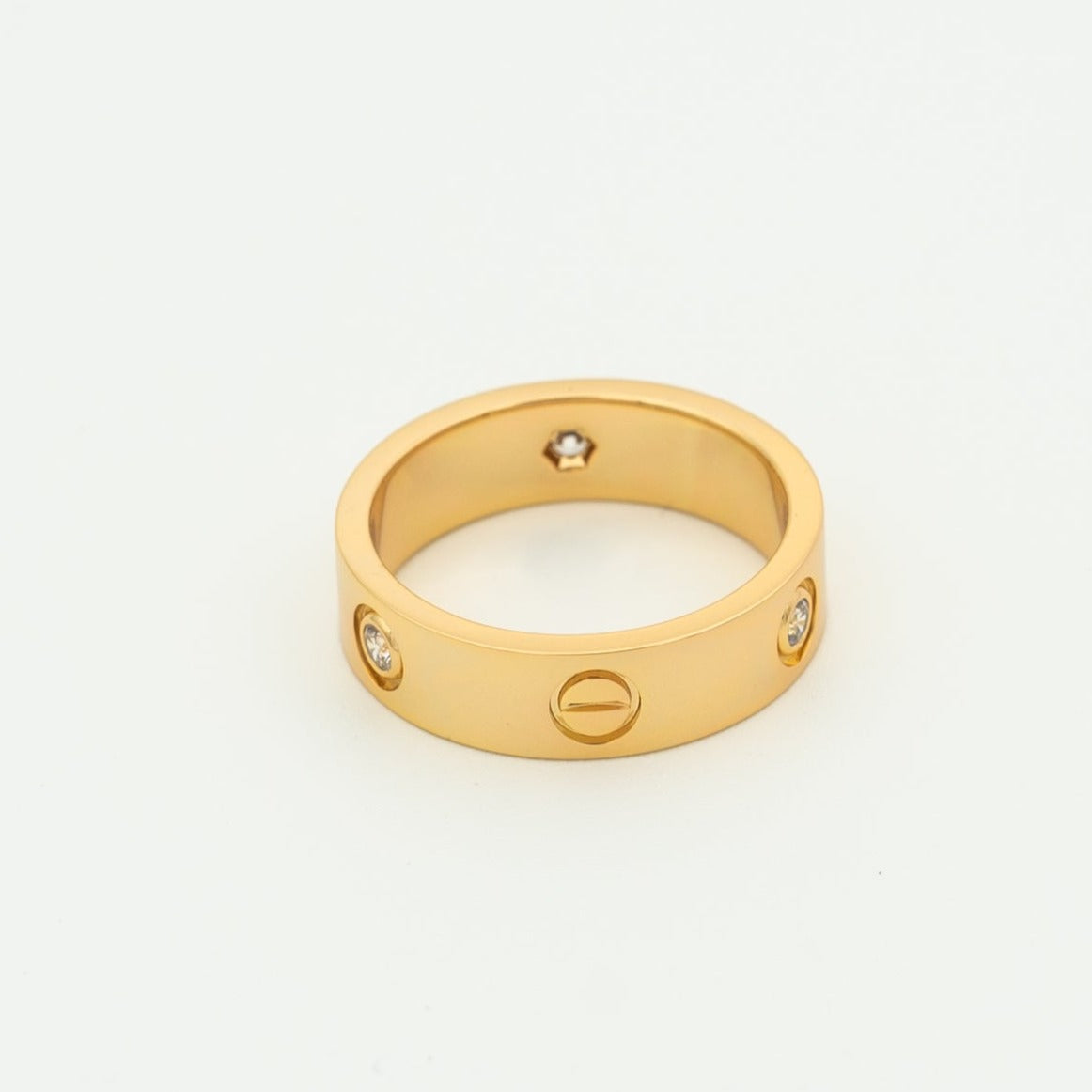 [Elowen Jewels]LOVE RING 5.5MM 3 DIAMONDS PINK GOLD