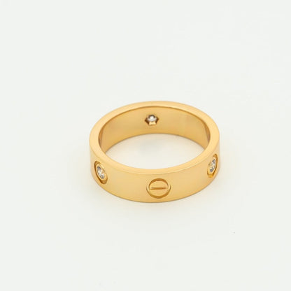 [Elowen Jewels]LOVE RING 5.5MM 3 DIAMONDS PINK GOLD