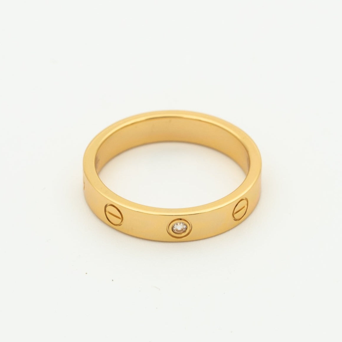 [Elowen Jewels]LOVE RING 4MM 1 DIAMOND PINK GOLD