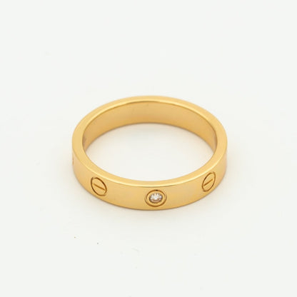 [Elowen Jewels]LOVE RING 4MM 1 DIAMOND PINK GOLD