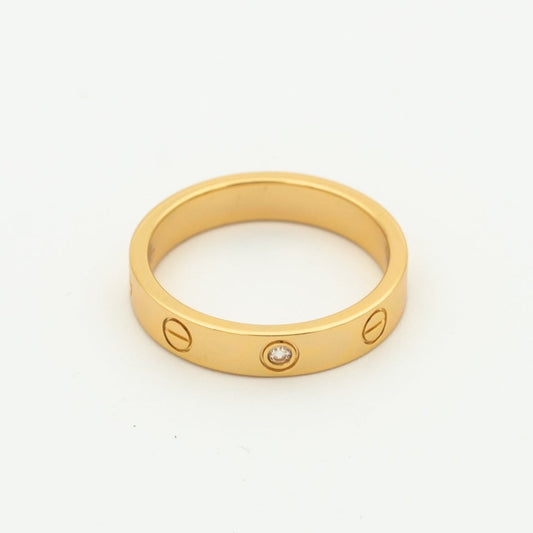 [Elowen Jewels]LOVE RING 4MM 1 DIAMOND PINK GOLD