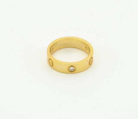 [Elowen Jewels]LOVE RING 4MM 1 DIAMOND GOLD