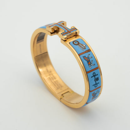 [Elowen Jewels]H PINK GOLD BRACELET BLUE CERAMIC