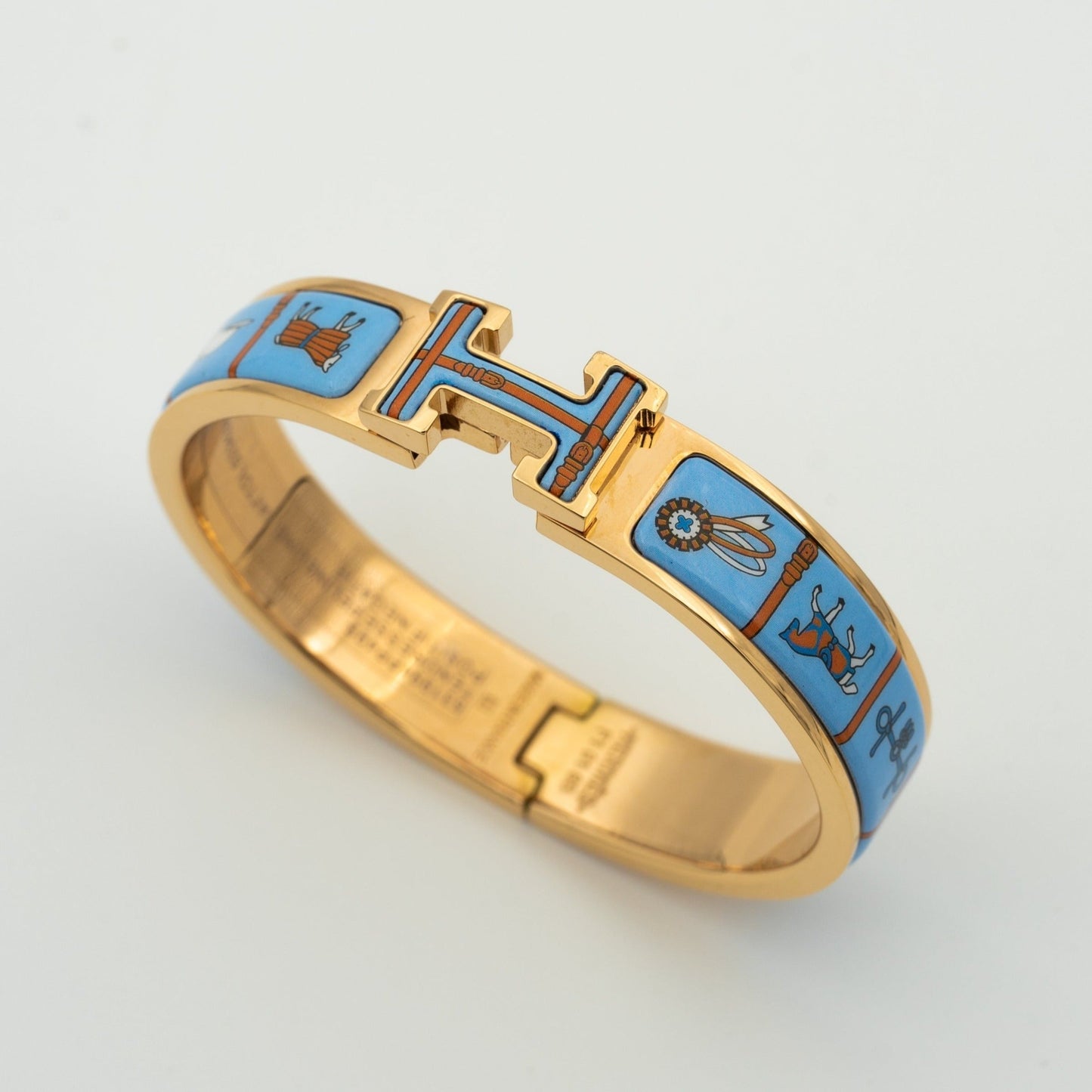 [Elowen Jewels]H PINK GOLD BRACELET BLUE CERAMIC