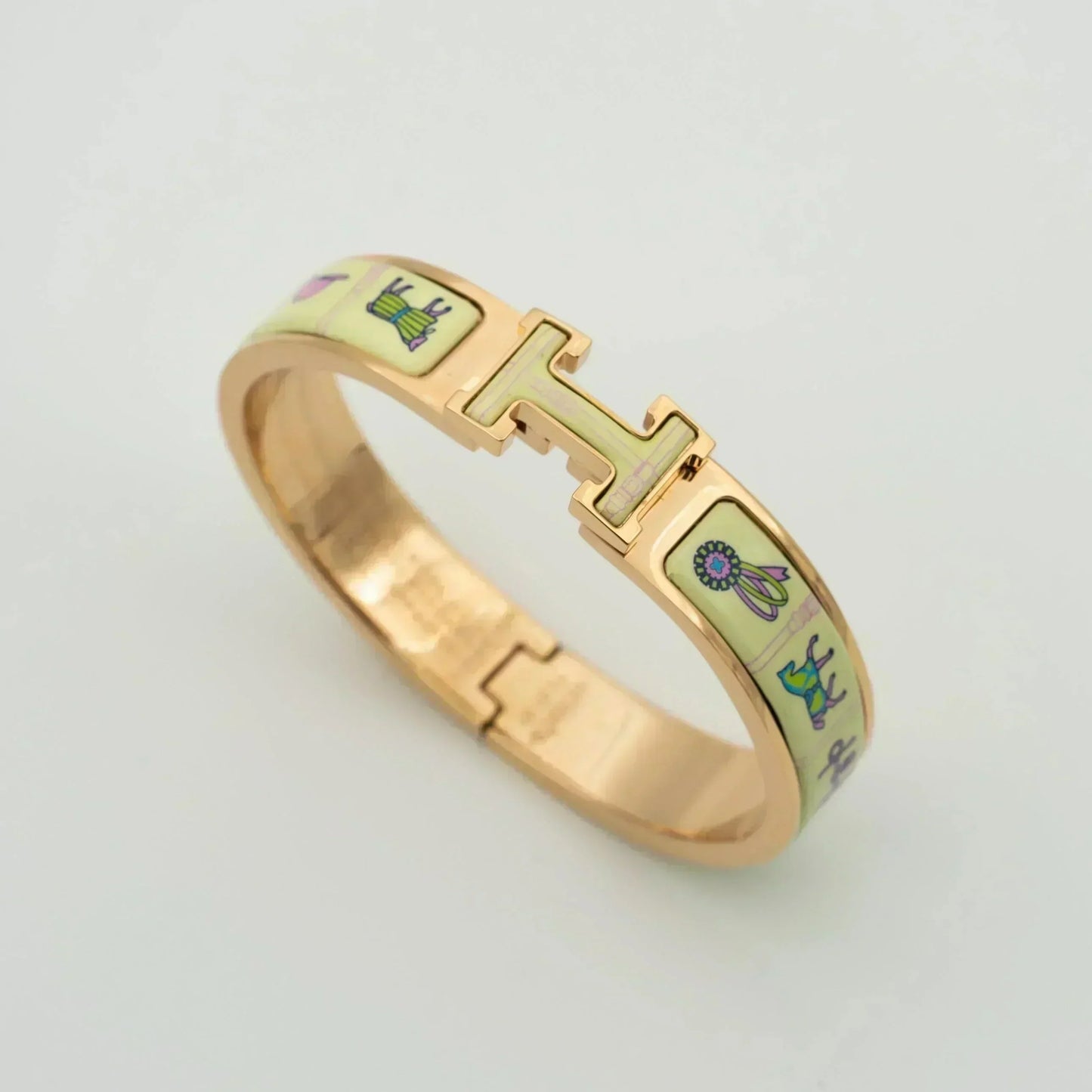 [Elowen Jewels]H PINK GOLD BRACELET CREAM CERAMIC