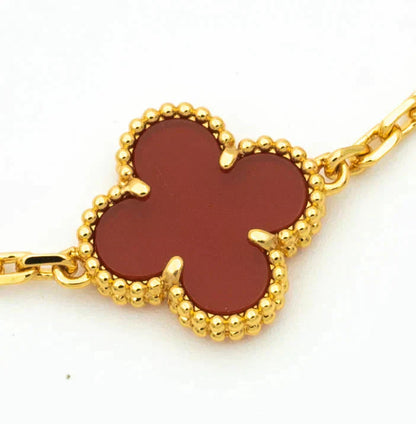[Elowen Jewels] CLOVER 5 MOTIF RED CORNELIAN BRACELET COLLECTION