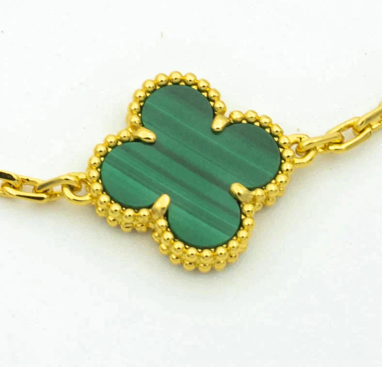 [Elowen Jewels] CLOVER 5 MOTIF MALACHITE BRACELET COLLECTION