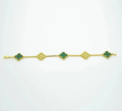 [Elowen Jewels] CLOVER 5 MOTIF MALACHITE BRACELET COLLECTION