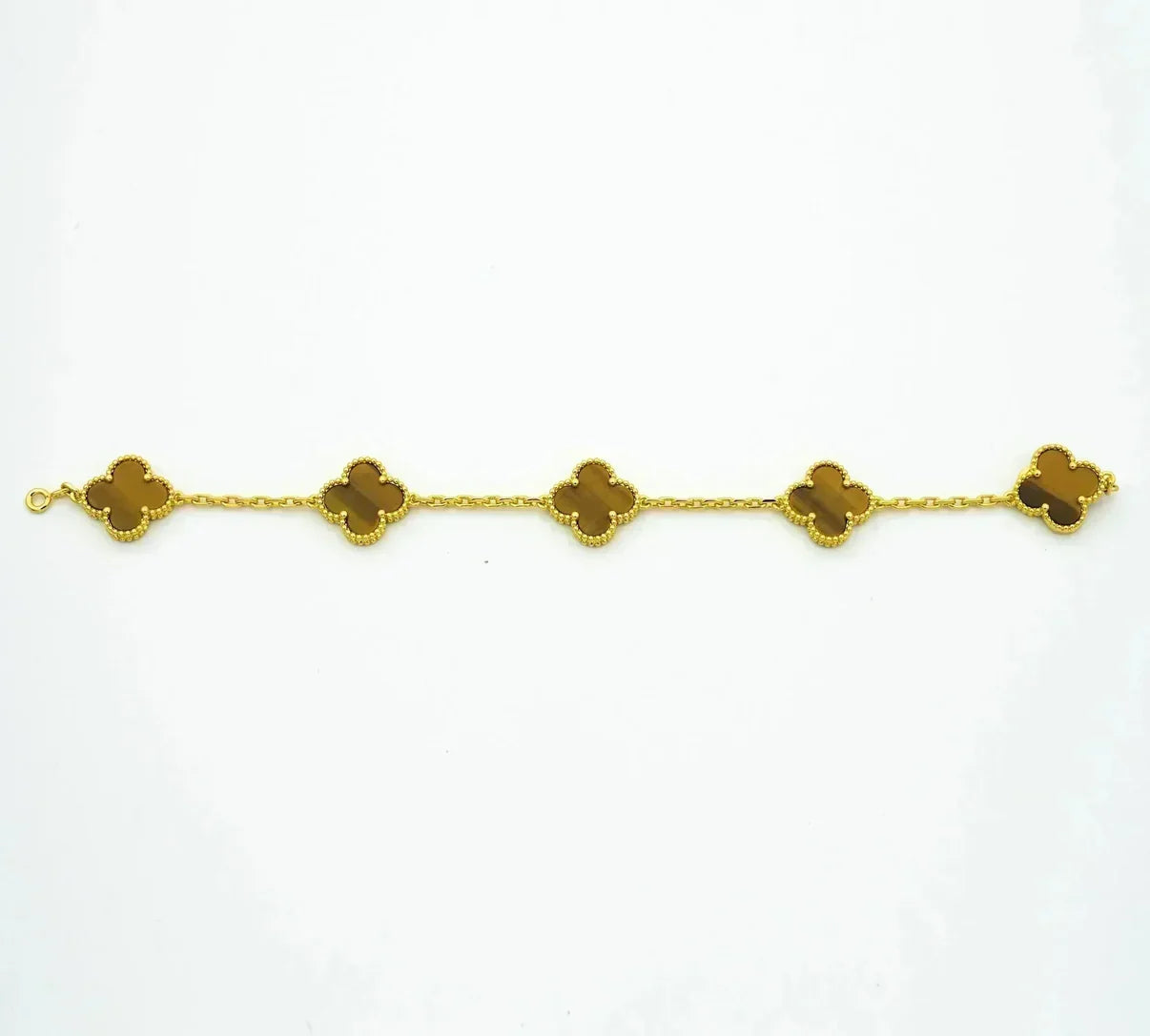 [Elowen Jewels] CLOVER 5 MOTIFS TIGER EYE BRACELET COLLECTION