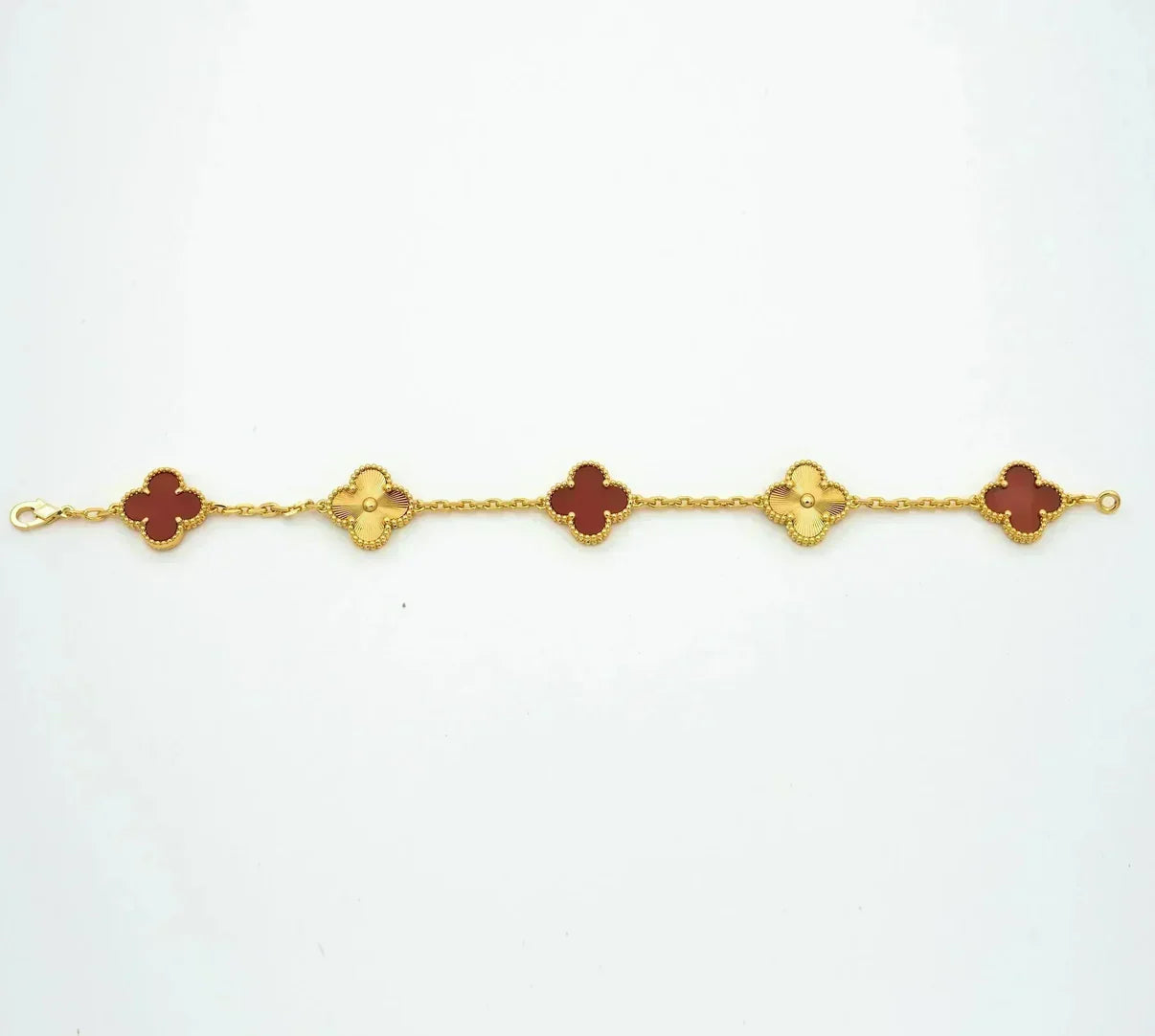 [Elowen Jewels] CLOVER 5 MOTIF RED CORNELIAN BRACELET COLLECTION