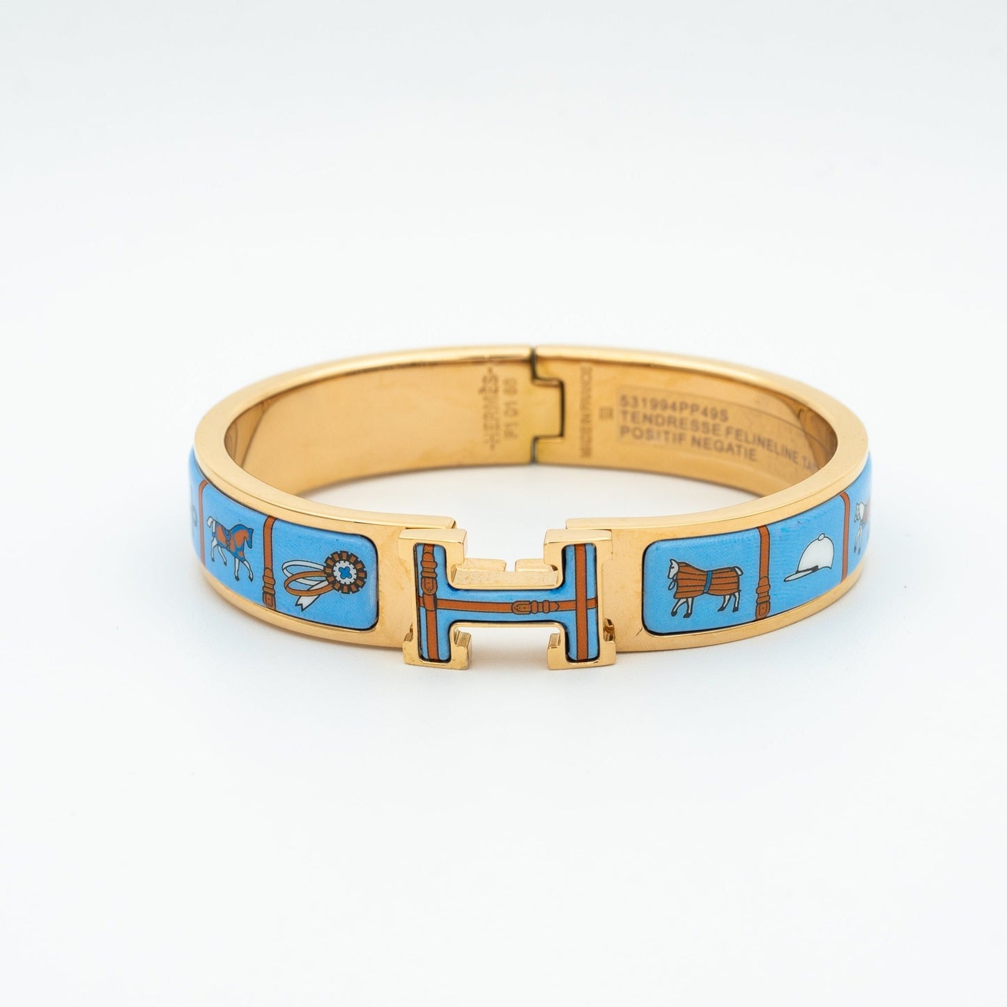 [Elowen Jewels]H PINK GOLD BRACELET BLUE CERAMIC